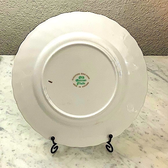 OLD GRECIAN FLUTE SALAD PLATE VINTAGE GLADSTONE MADE IN ENGLAND 8 1/4 INCH - Picture 7 of 8